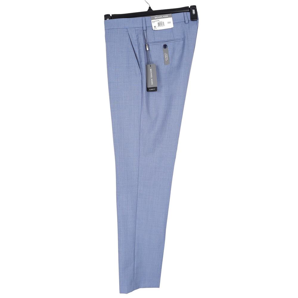 Michael Kors Mens Classic Fit 2 Piece Suit 42L 34x32 Light Blue Stretch Wool NWT - Picture 10 of 16